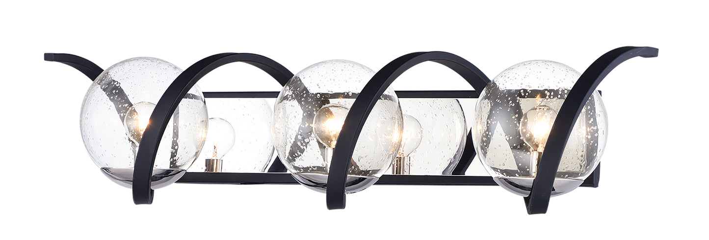 Curlicue 3-Light Bath Vanity Black/Polished Nickel by Maxim Lighting