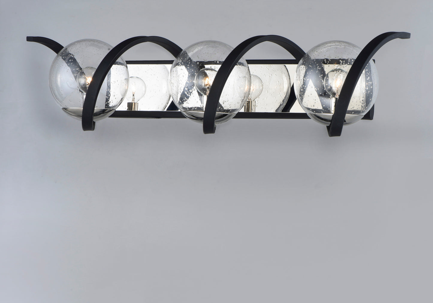Curlicue 3-Light Bath Vanity Black/Polished Nickel by Maxim Lighting