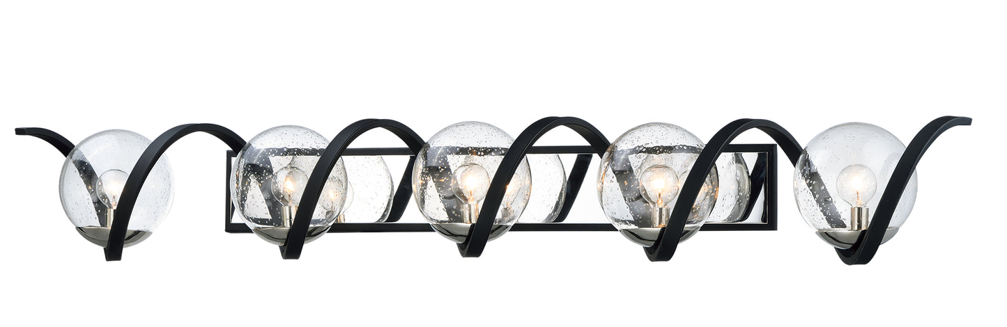 Curlicue 5-Light Bath Vanity Black/Polished Nickel by Maxim Lighting