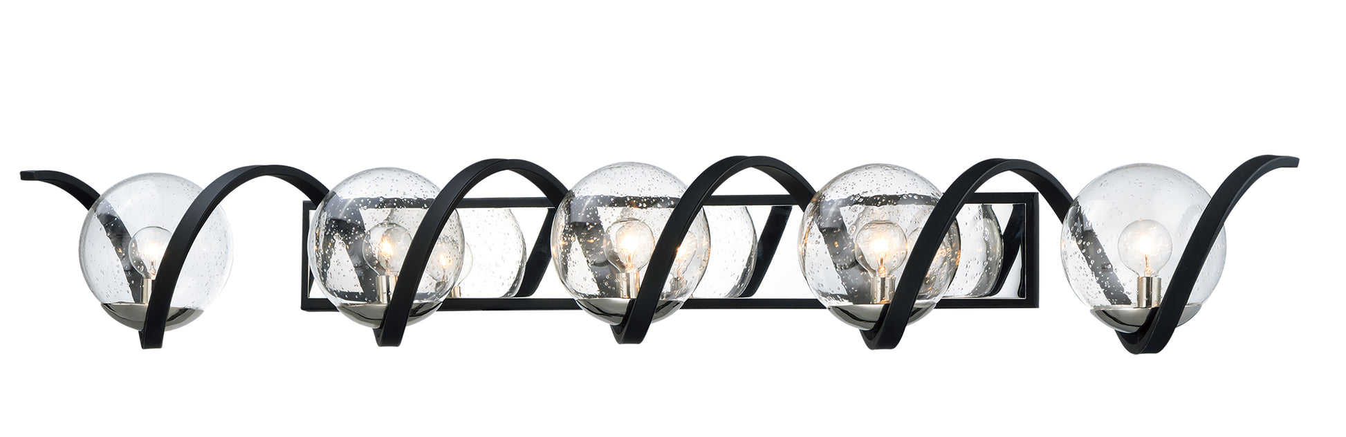 Curlicue 5-Light Bath Vanity Black/Polished Nickel by Maxim Lighting