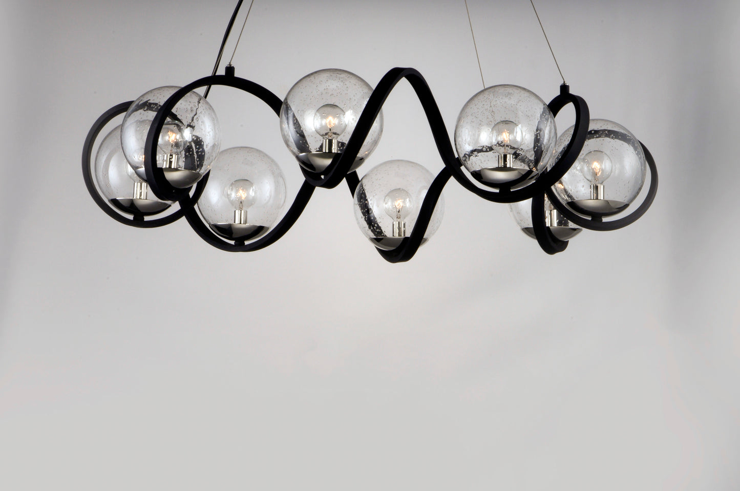 Curlicue 8-Light Pendant Black/Polished Nickel by Maxim Lighting