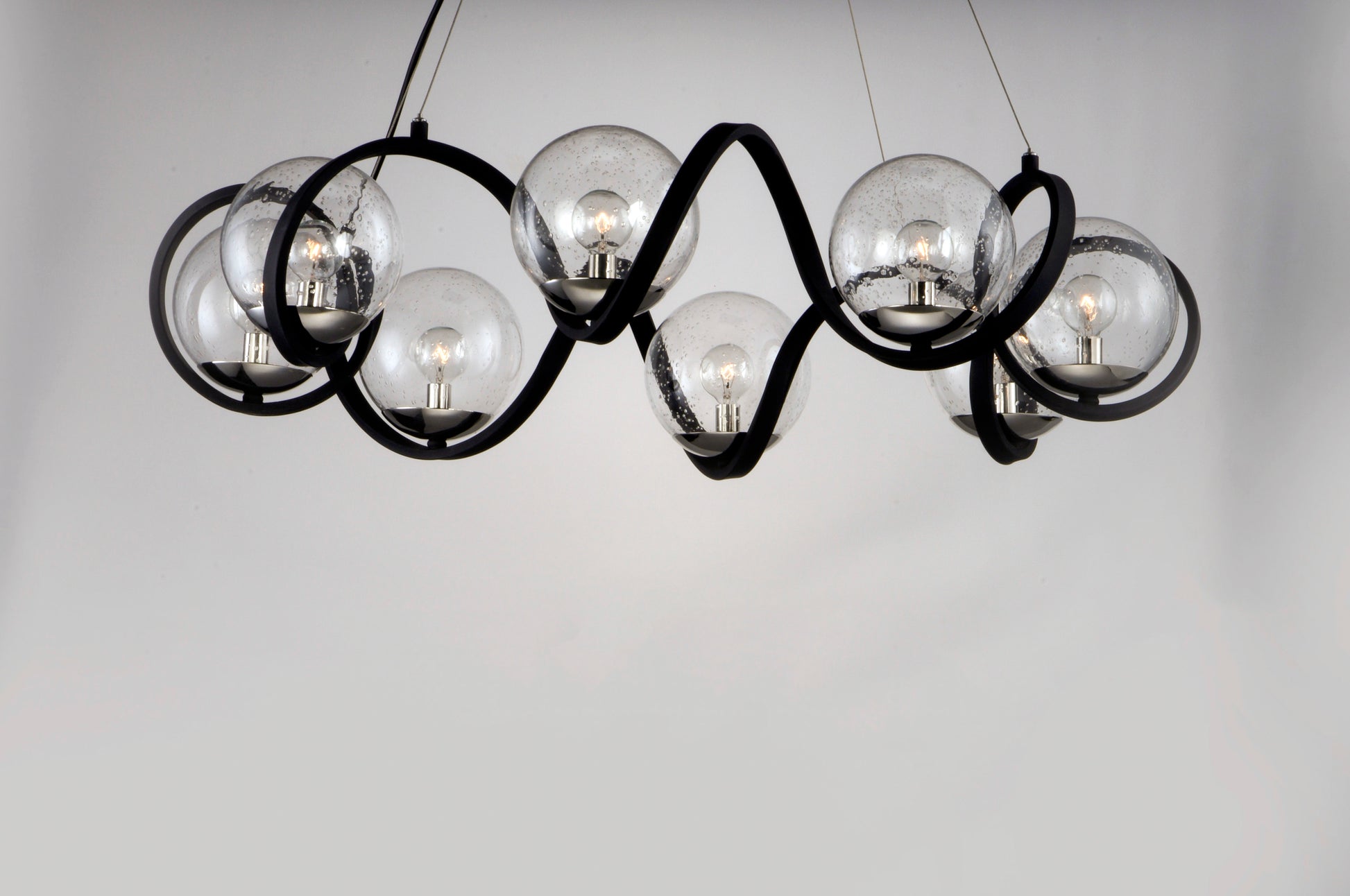 Curlicue 8-Light Pendant Black/Polished Nickel by Maxim Lighting