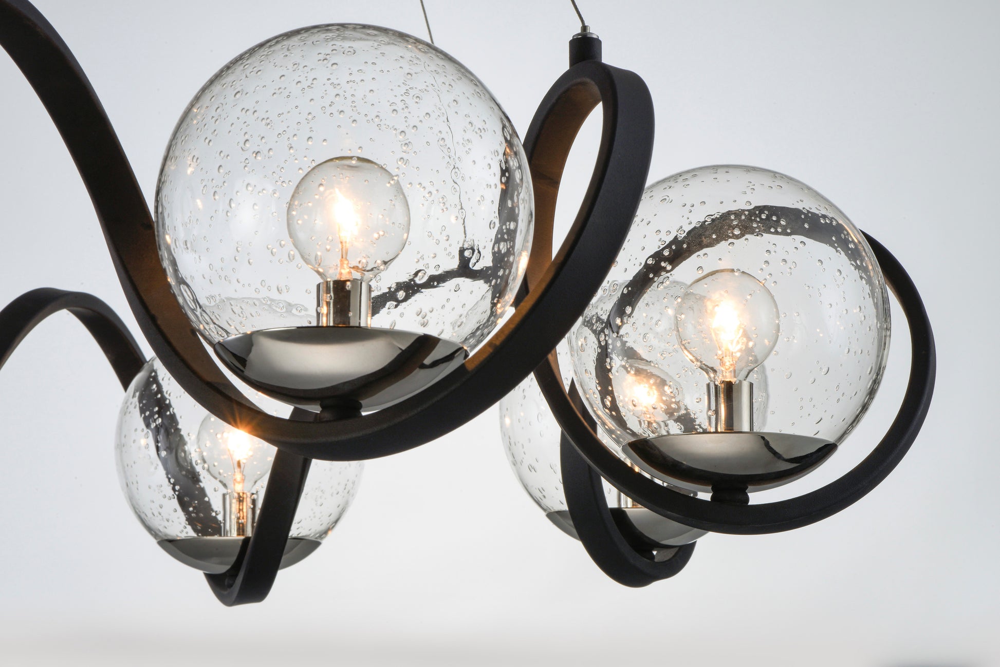 Curlicue 8-Light Pendant Black/Polished Nickel by Maxim Lighting