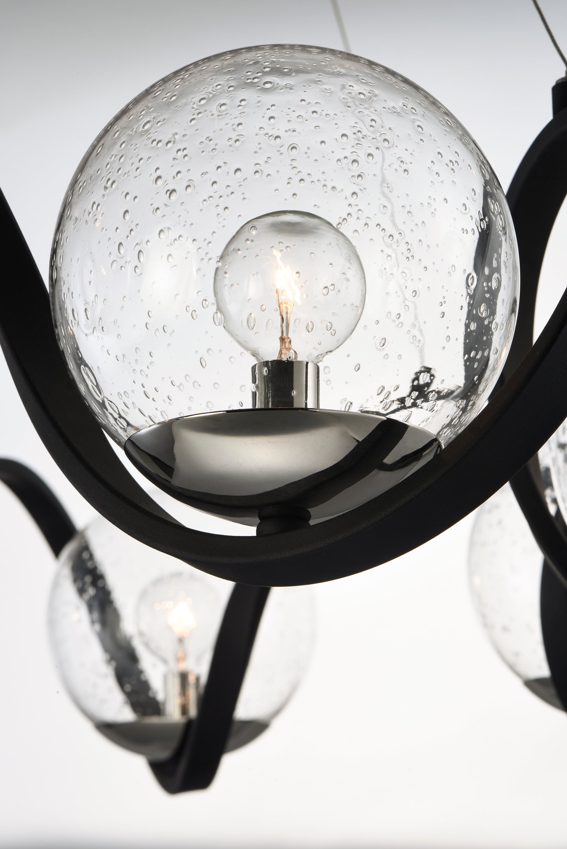 Curlicue 8-Light Pendant Black/Polished Nickel by Maxim Lighting