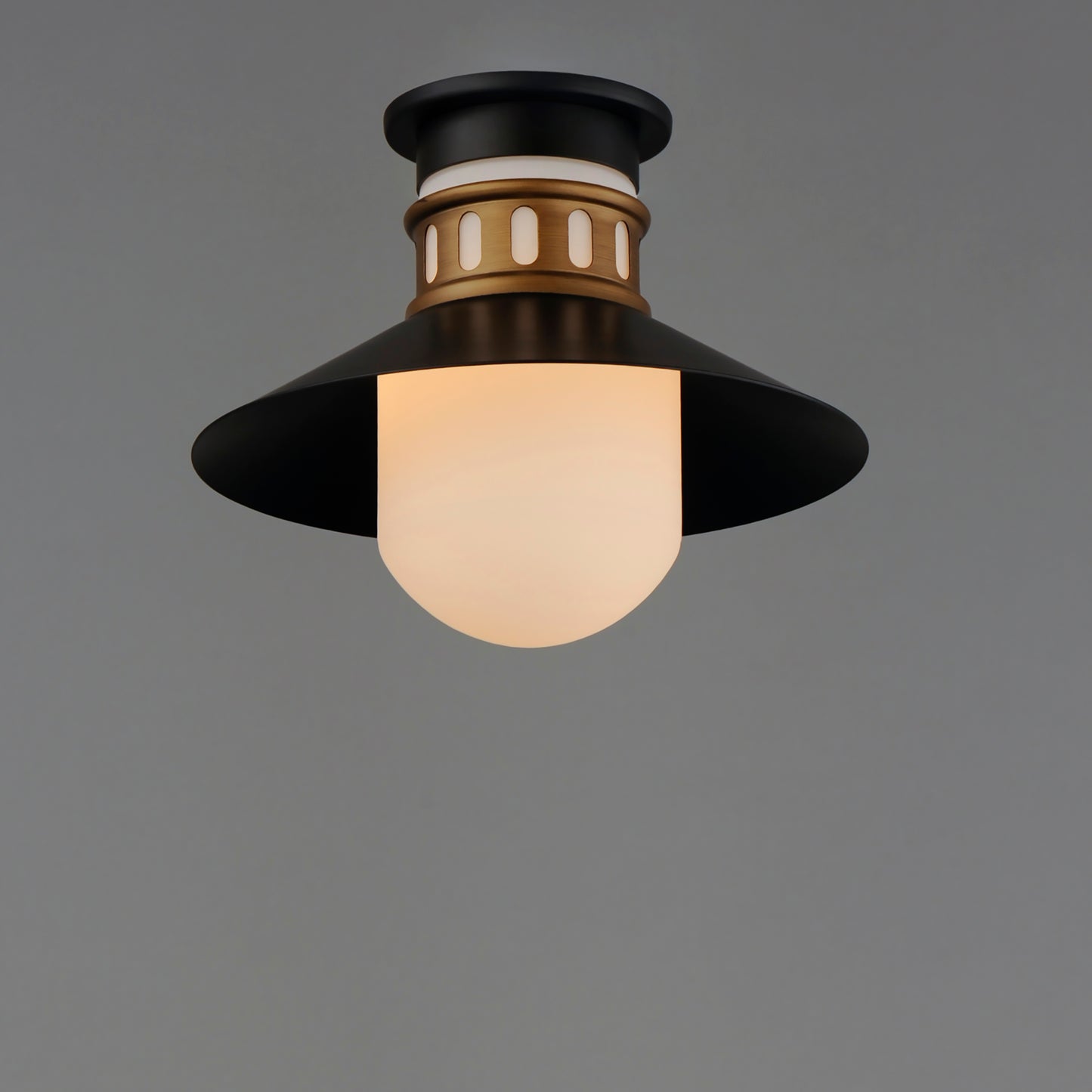Admiralty Outdoor Flush Mount Black/Antique Brass by Maxim Lighting