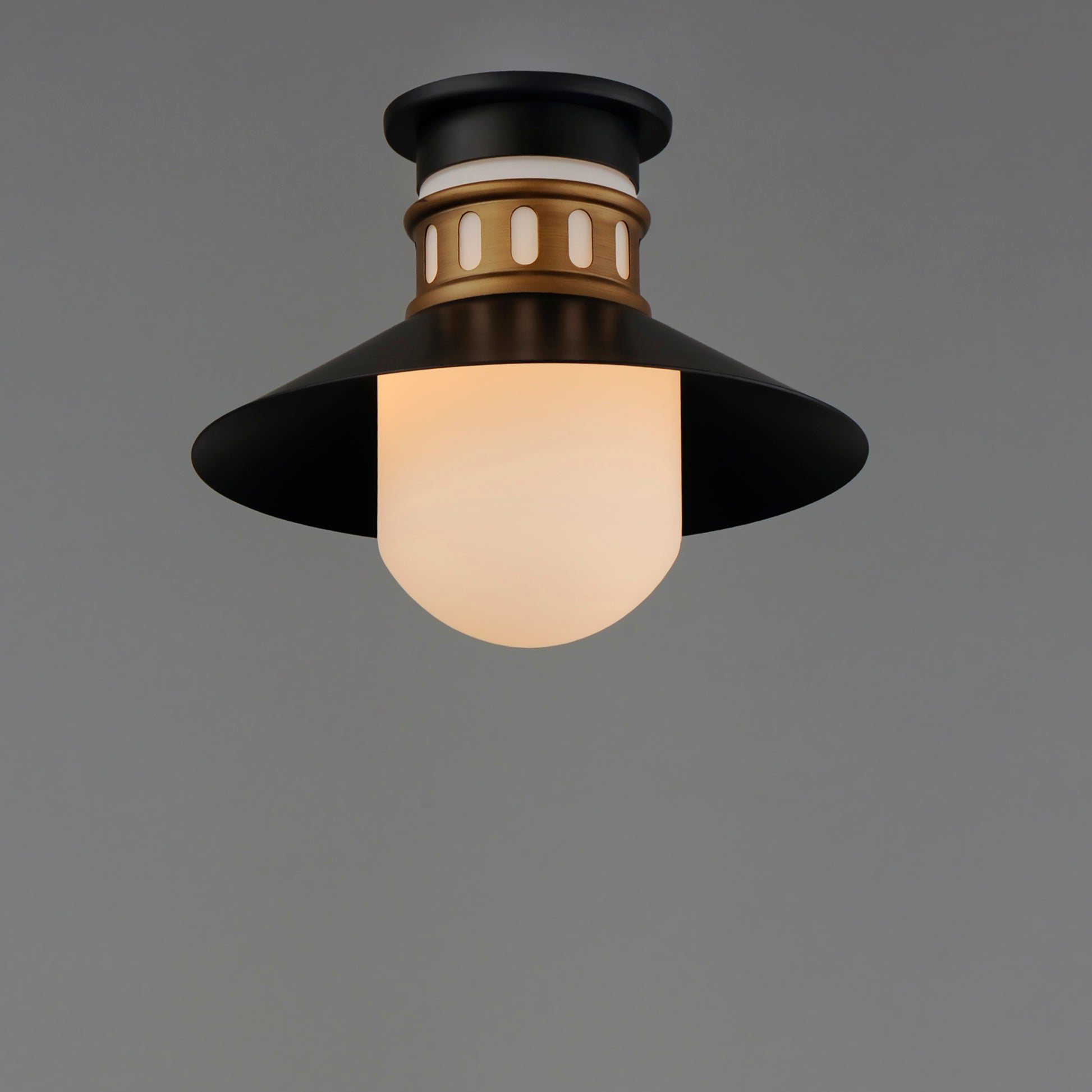 Admiralty Outdoor Flush Mount Black/Antique Brass by Maxim Lighting