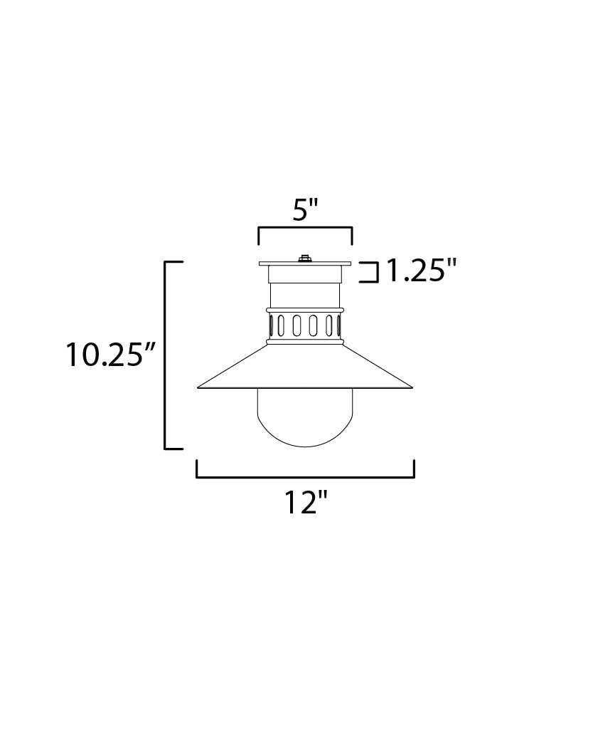 Admiralty Outdoor Flush Mount Black/Antique Brass by Maxim Lighting