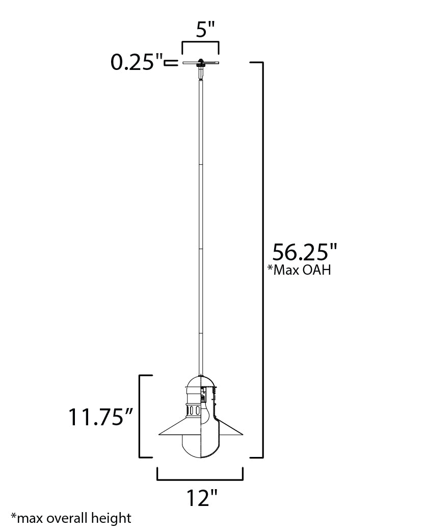 Admiralty Outdoor Pendant Black/Antique Brass by Maxim Lighting