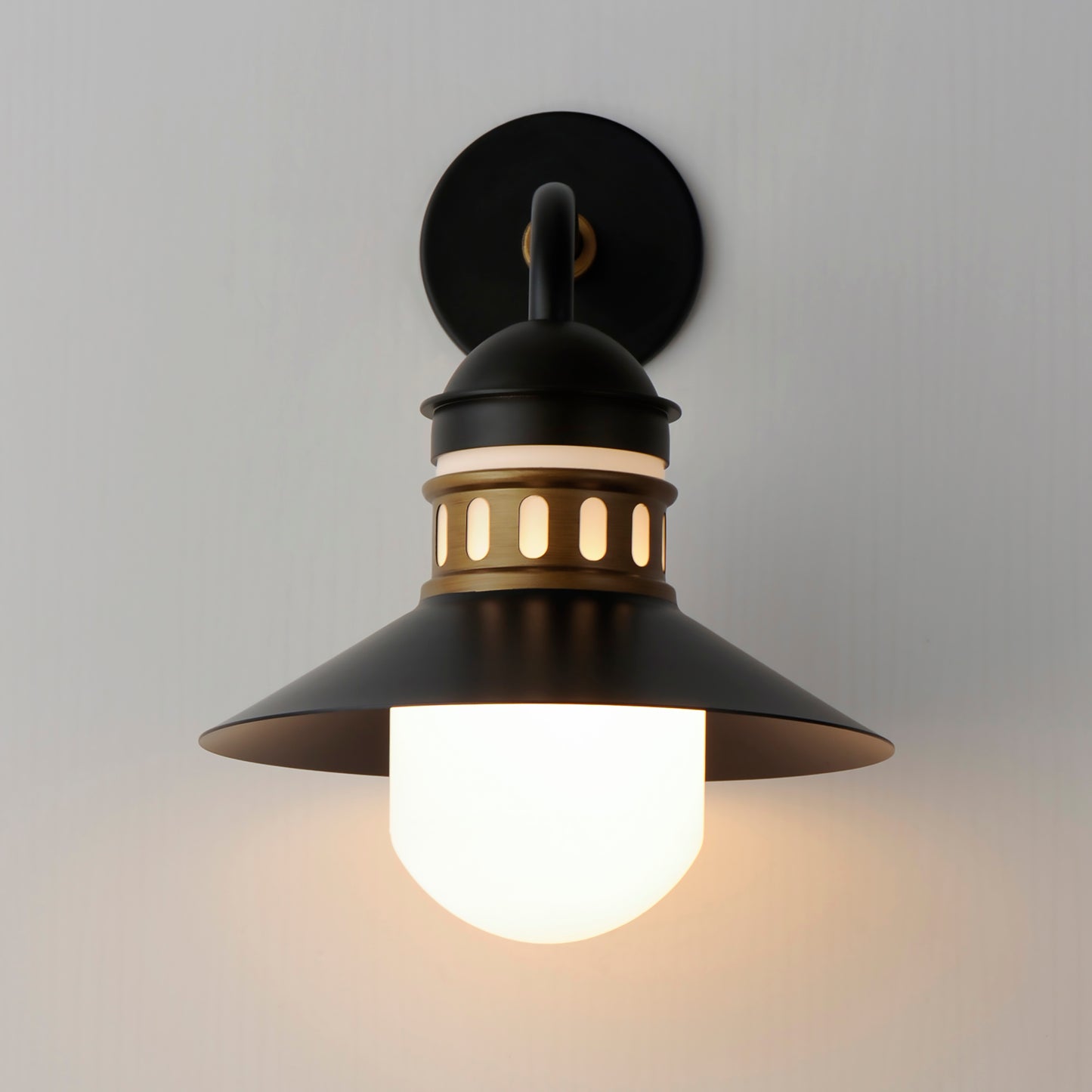 Admiralty Outdoor Wall Sconce Black/Antique Brass by Maxim Lighting