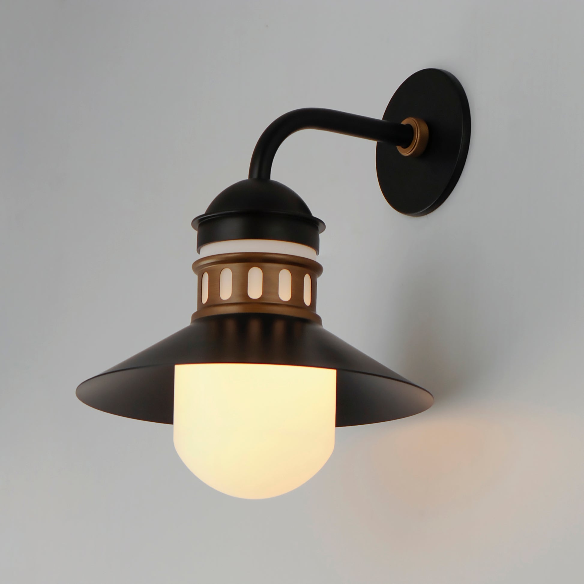 Admiralty Outdoor Wall Sconce Black/Antique Brass by Maxim Lighting