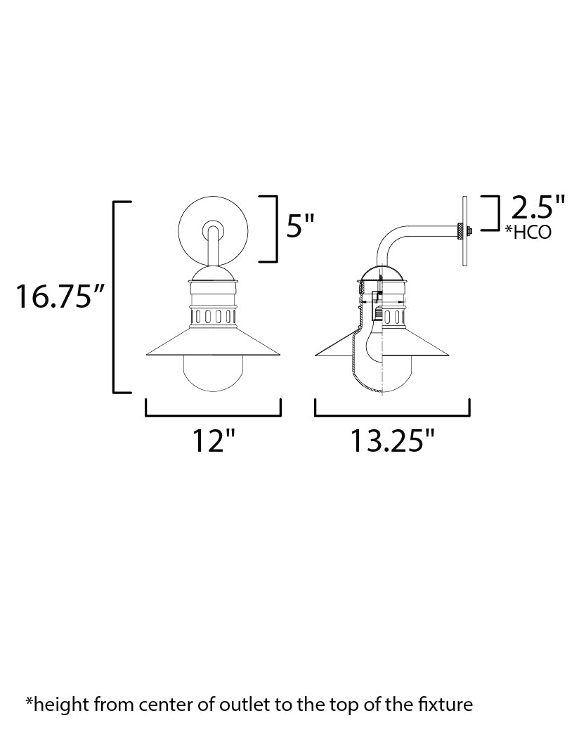 Admiralty Outdoor Wall Sconce Black/Antique Brass by Maxim Lighting