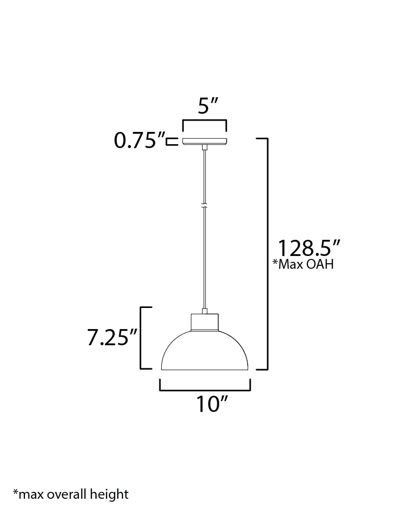 Rockport 10" Pendant White/Natural Aged Brass by Maxim Lighting