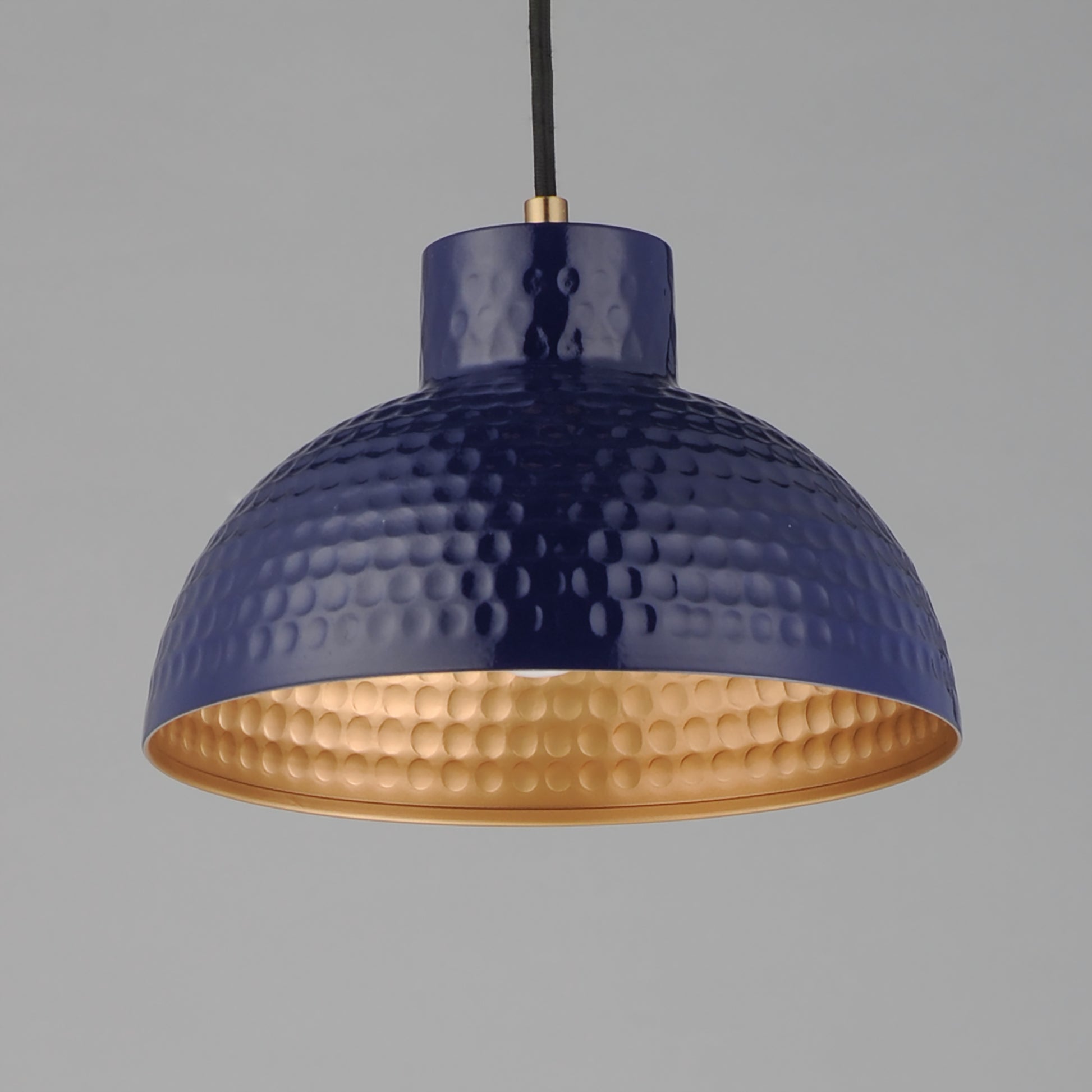 Rockport 10" Pendant Glossy Navy/Natural Aged Brass by Maxim Lighting