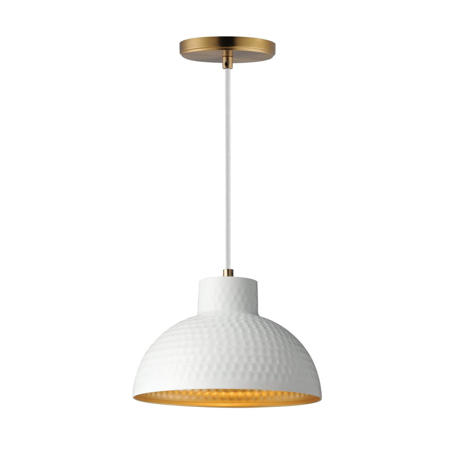 Rockport 10" Pendant White/Natural Aged Brass by Maxim Lighting