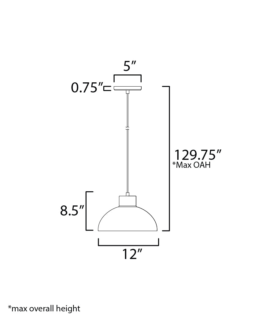 Rockport 12" Pendant White/Natural Aged Brass by Maxim Lighting