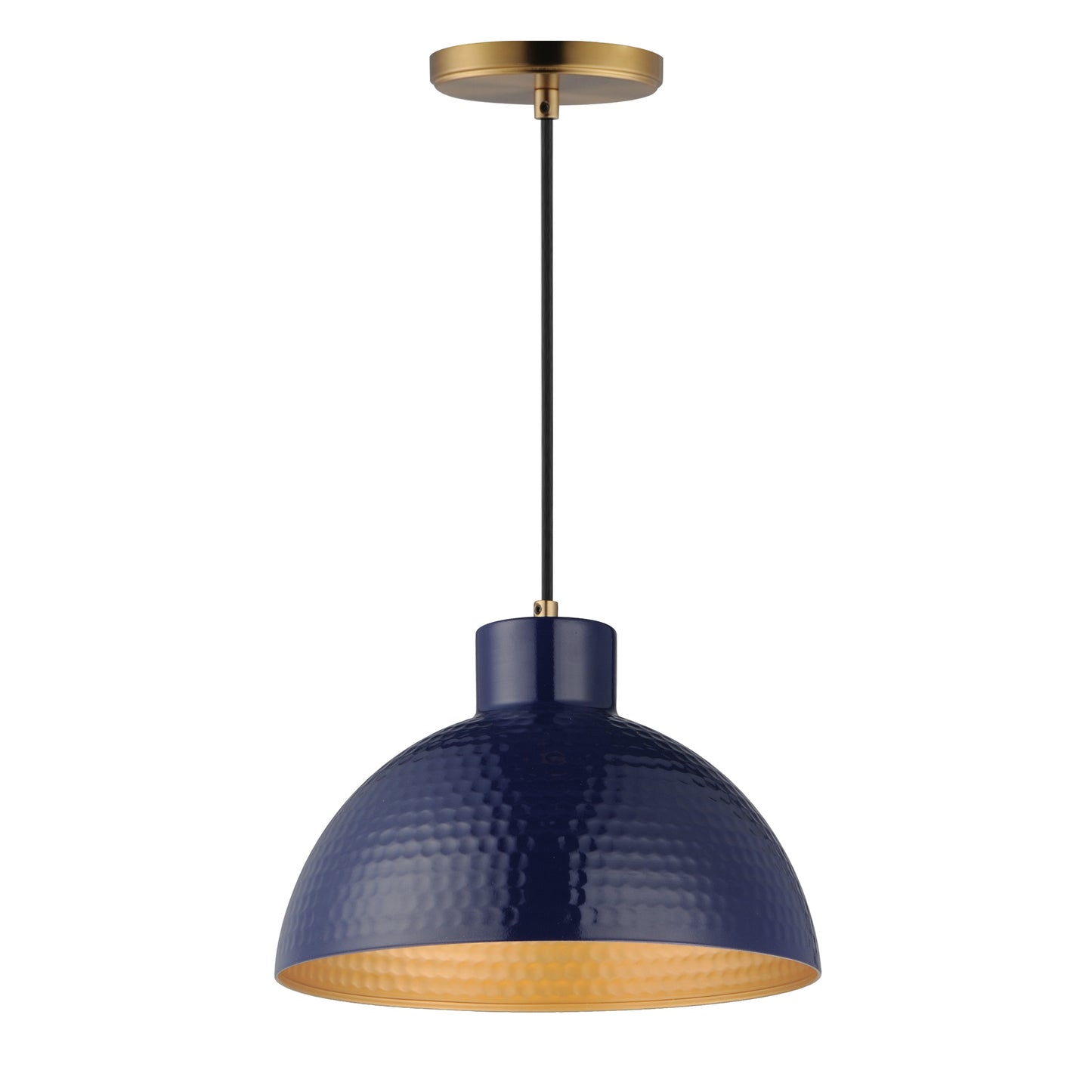 Rockport 12" Pendant Glossy Navy/Natural Aged Brass by Maxim Lighting