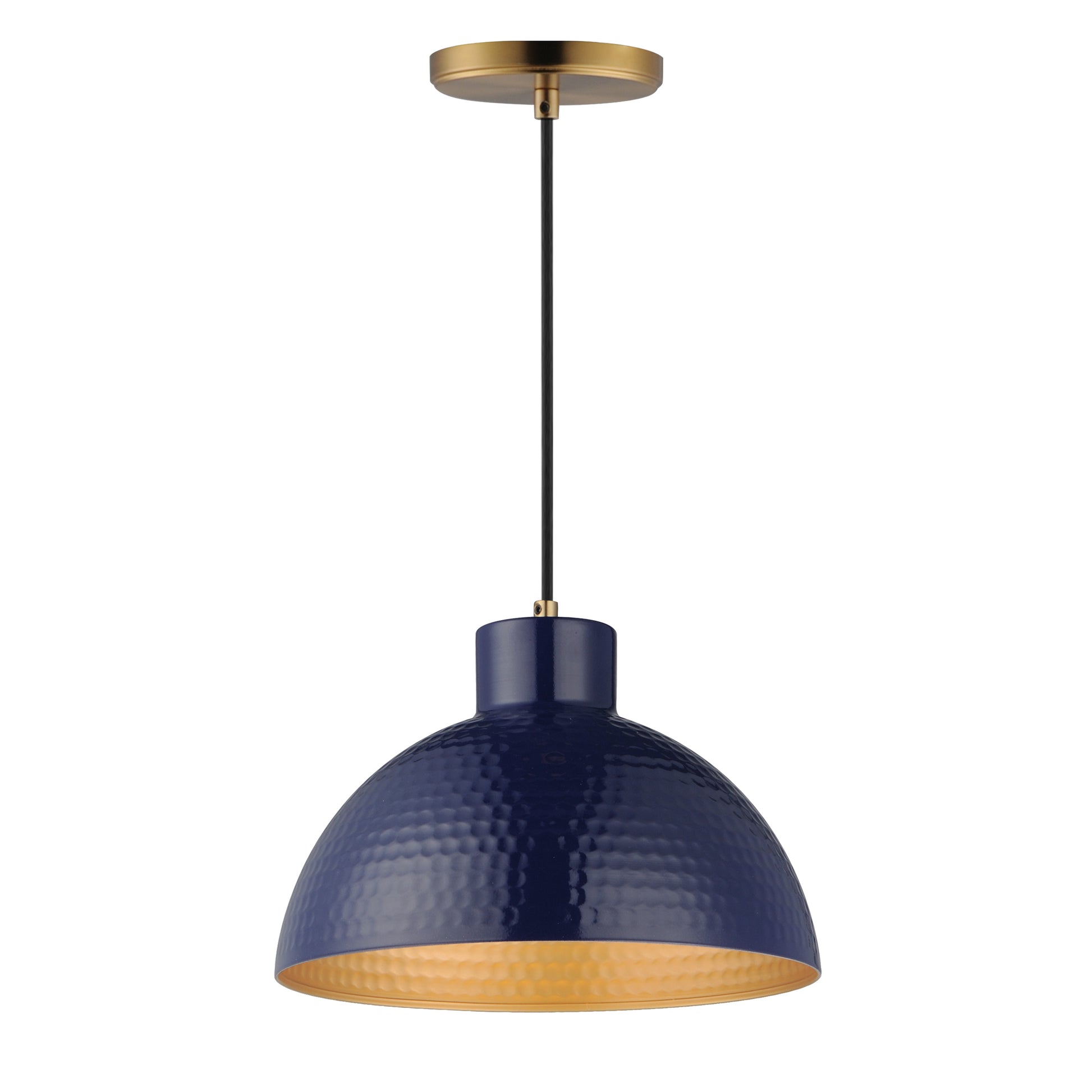 Rockport 12" Pendant Glossy Navy/Natural Aged Brass by Maxim Lighting