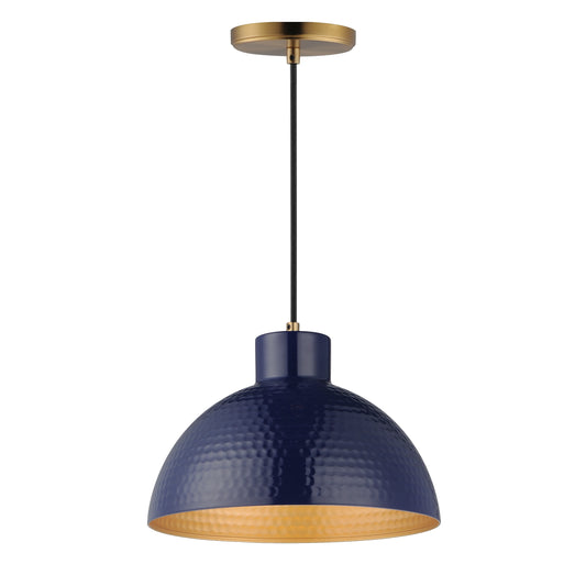Rockport 12" Pendant Glossy Navy/Natural Aged Brass by Maxim Lighting