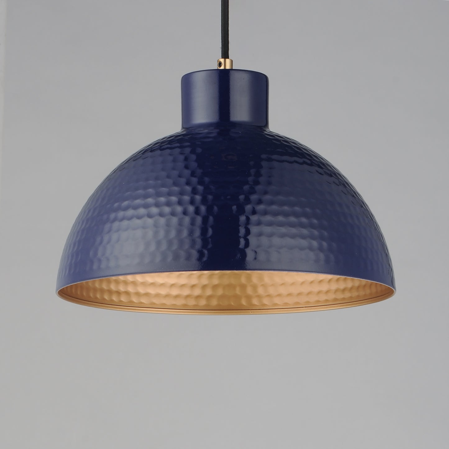 Rockport 12" Pendant Glossy Navy/Natural Aged Brass by Maxim Lighting