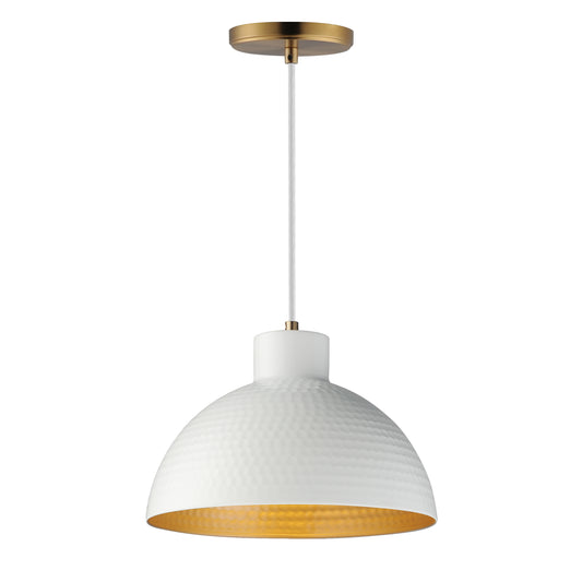 Rockport 12" Pendant White/Natural Aged Brass by Maxim Lighting