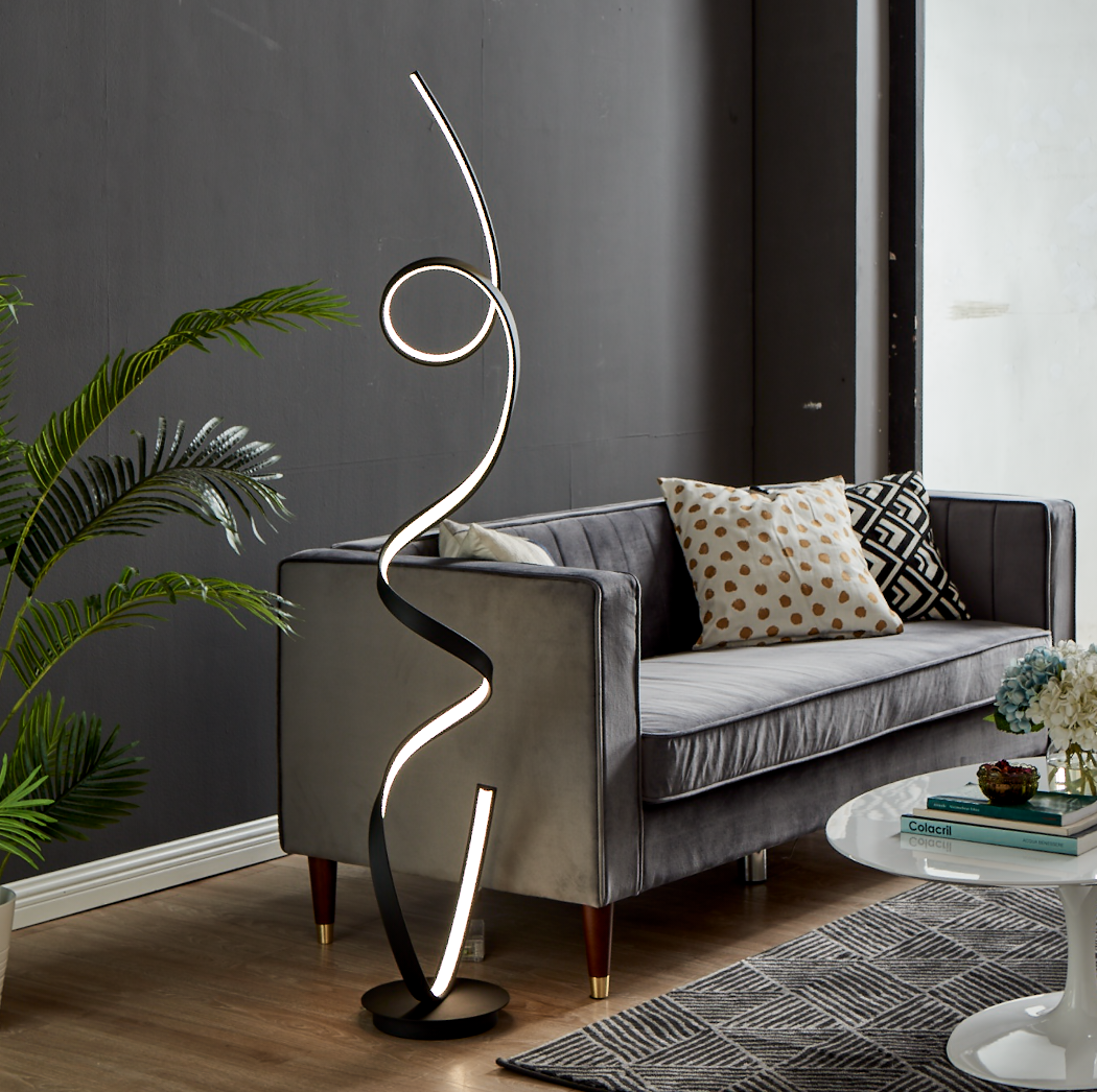 Amsterdam LED Dimmable 63-inch Floor Lamp Matte Black by Finesse Decor