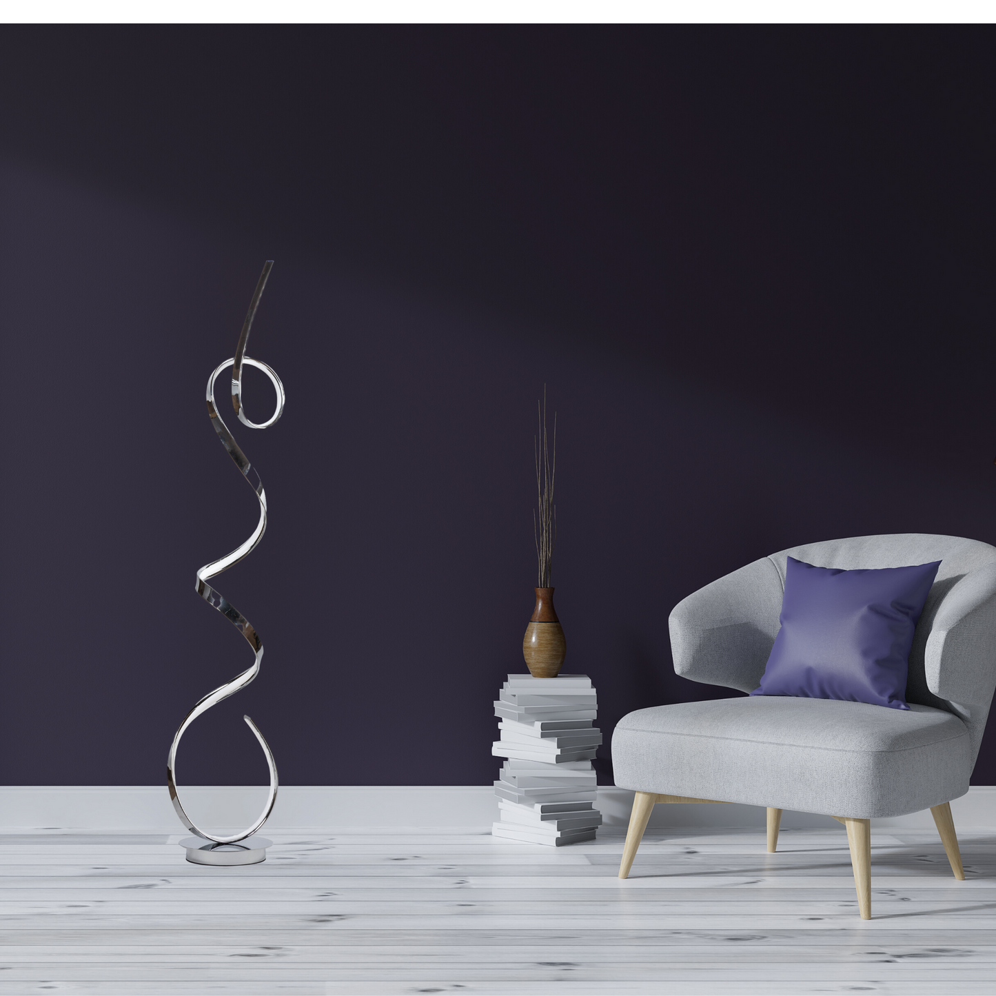 Amsterdam LED Dimmable 63" Floor Lamp Chrome by Finesse Decor FL-007