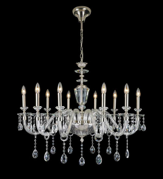 Barcelona Chandelier 10-Light in Satin Nickel 3610SN by StarFire Crystal