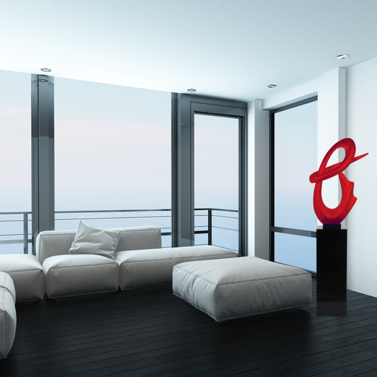 Fluid Abstract 59" Tall Floor Sculpture - Finesse Decor FLUID-R/B