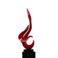 Red Flame Floor Sculpture With Black Stand, 65" Tall - Finesse Decor FLAME-R/B