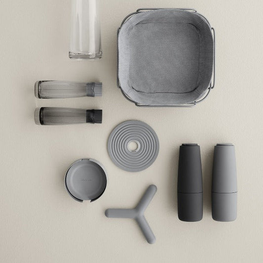 blomus OOLONG Round Silicone & Steel Trivet, 5.5 in – OOLONG round trivet in a styled setting (2)