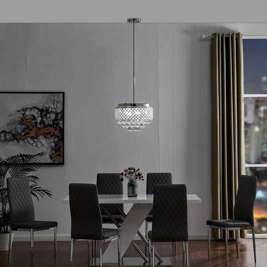 Cinderella Crystal Round Chandelier Pendant Chrome by Finesse Decor FN-615-C