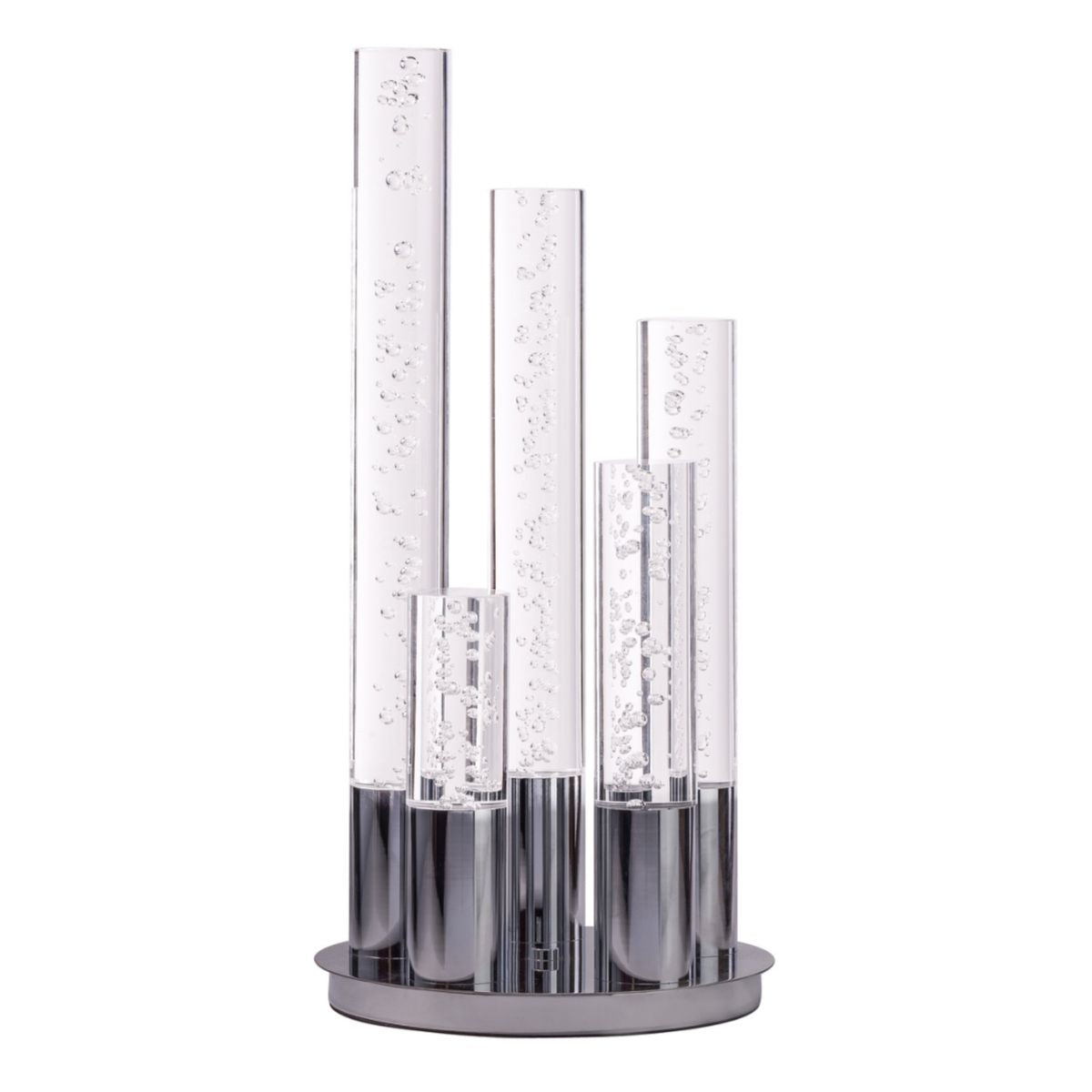 5 Acrylic Cylinder Table Lamp Chrome by Finesse Decor FN-1159-5