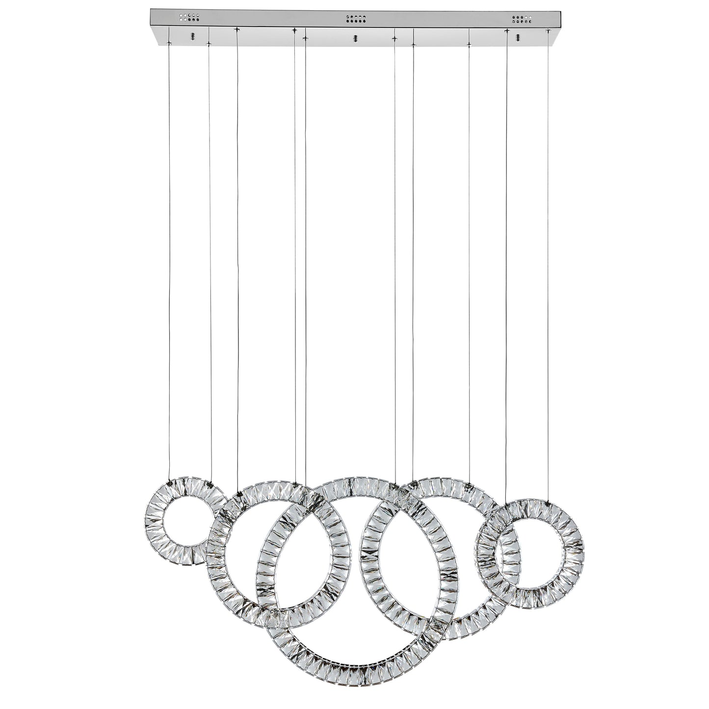 5 Hoop Crystal Progression Chandelier - Finesse Decor CH-620