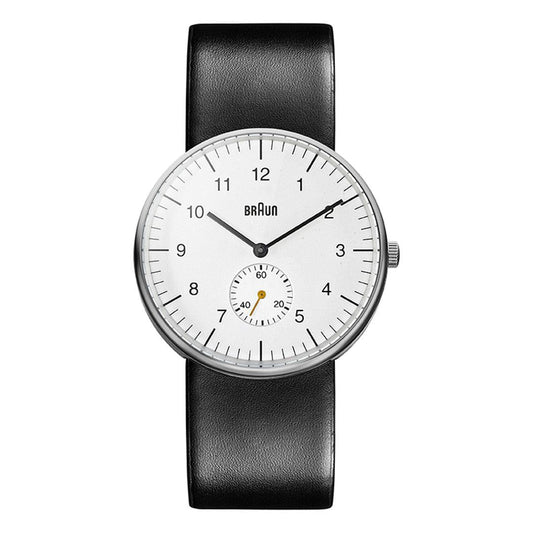 Braun BN0024 Classic Small-Seconds Watch, White Dial, Black Leather (photo 1 of 8)
