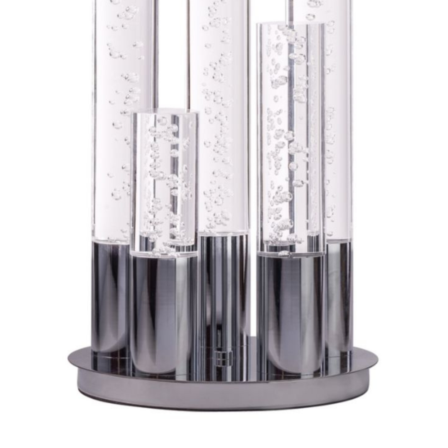 5 Acrylic Cylinder Table Lamp Chrome by Finesse Decor FN-1159-5