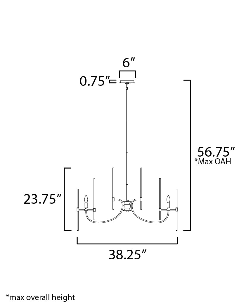 Divine 8-Light Chandelier Heritage by Maxim Lighting