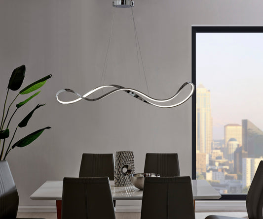 Xiamen LED Adjustable Chandelier Chrome by Finesse Decor