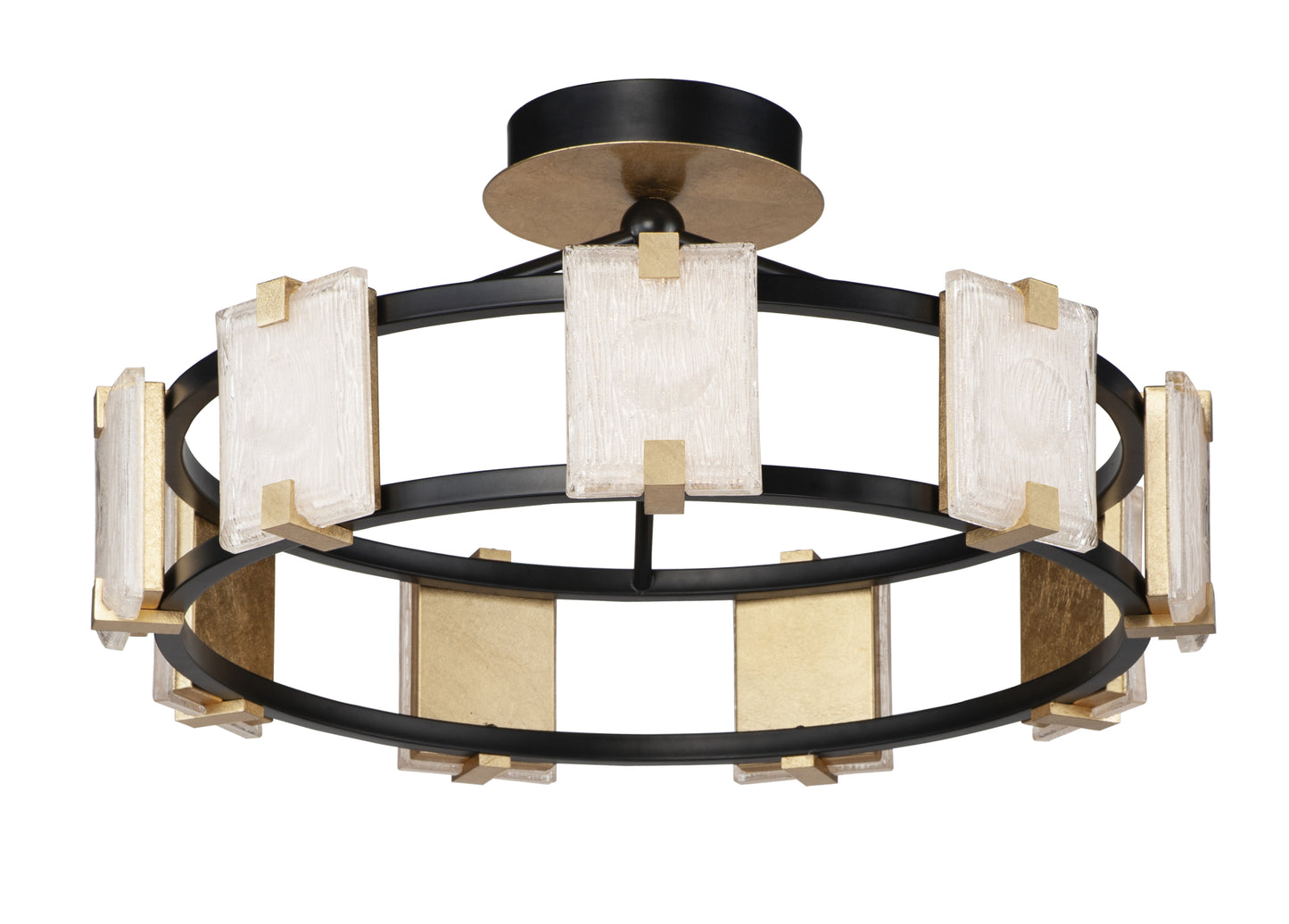 Radiant 9-Light LED Flush Mount Black/Gold Leaf by Maxim Lighting
