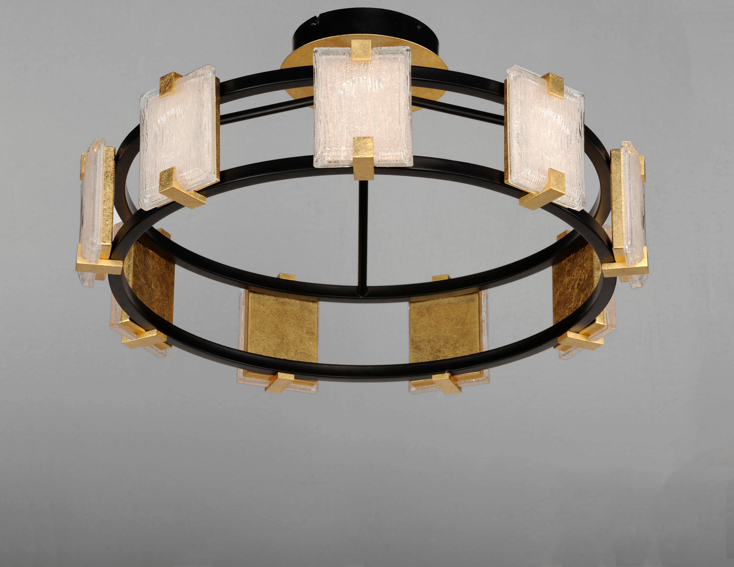 Radiant 9-Light LED Flush Mount Black/Gold Leaf by Maxim Lighting