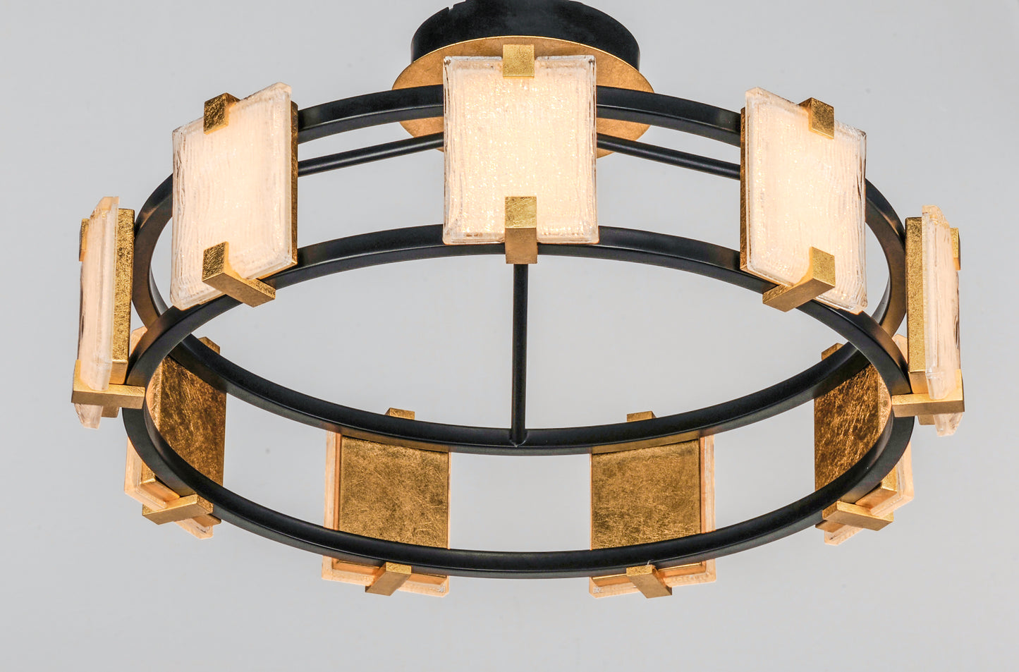 Radiant 9-Light LED Flush Mount Black/Gold Leaf by Maxim Lighting