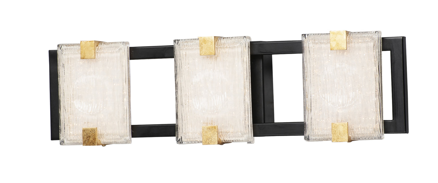 Radiant 3-Light LED Bath Vanity Black/Gold Leaf by Maxim Lighting