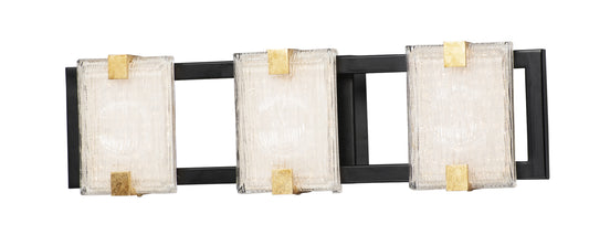 Radiant 3-Light LED Bath Vanity Black/Gold Leaf by Maxim Lighting