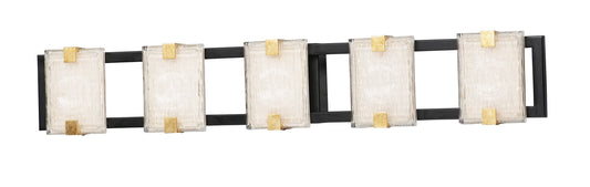 Radiant 5-Light LED Bath Vanity Black/Gold Leaf by Maxim Lighting