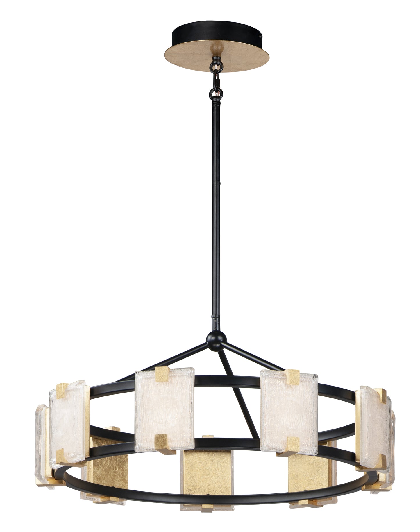 Radiant 9-Light LED Chandelier Black/Gold Leaf by Maxim Lighting