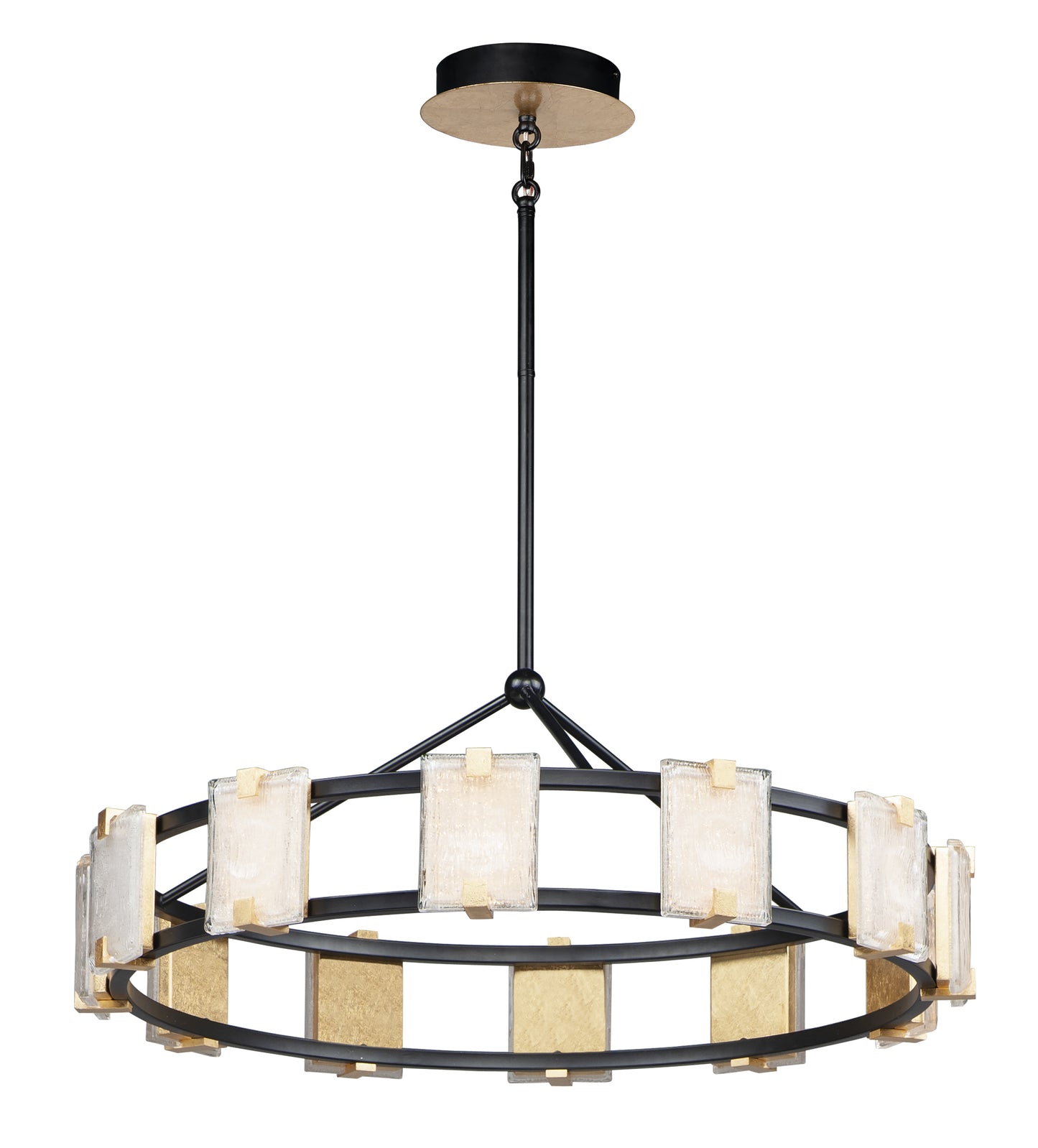 Radiant 12-Light LED Chandelier Black/Gold Leaf by Maxim Lighting