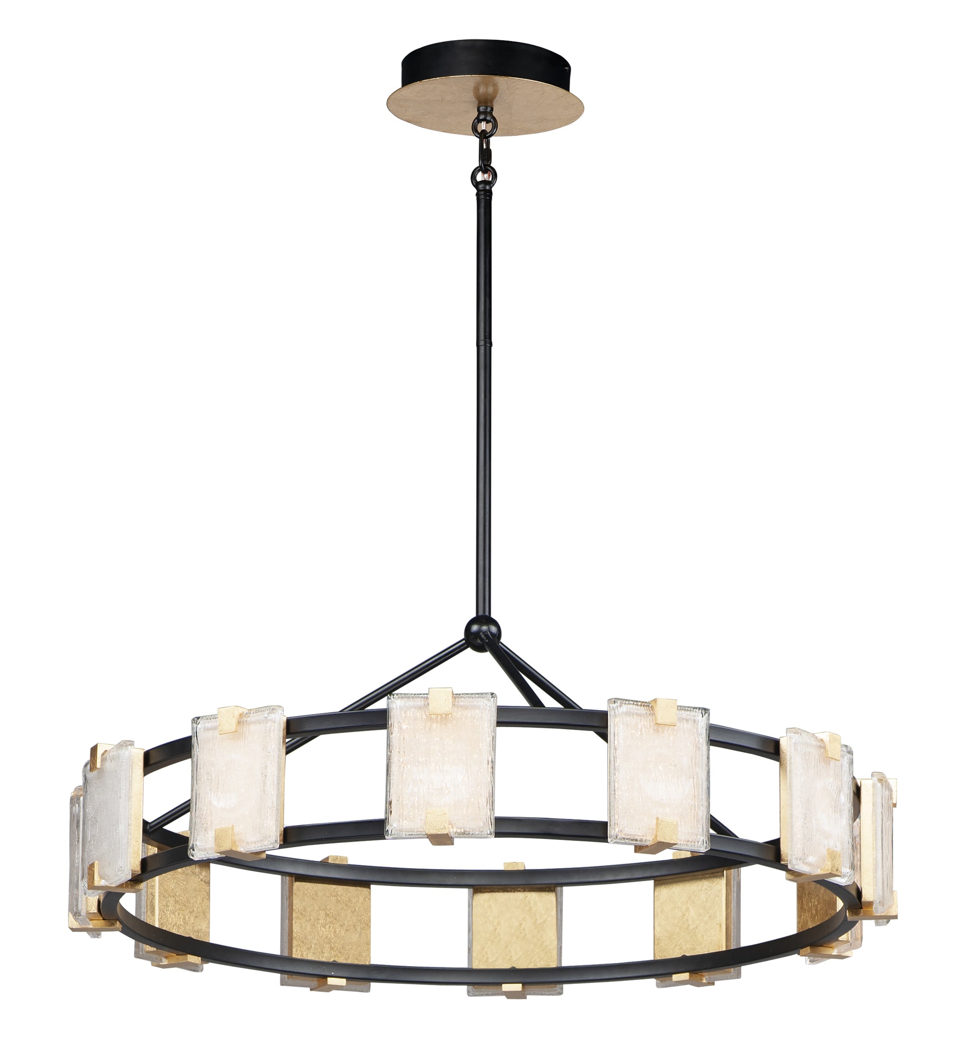Radiant 12-Light LED Chandelier Black/Gold Leaf by Maxim Lighting