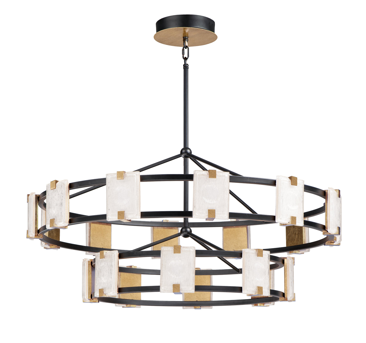 Radiant 20-Light LED Chandelier Black/Gold Leaf by Maxim Lighting