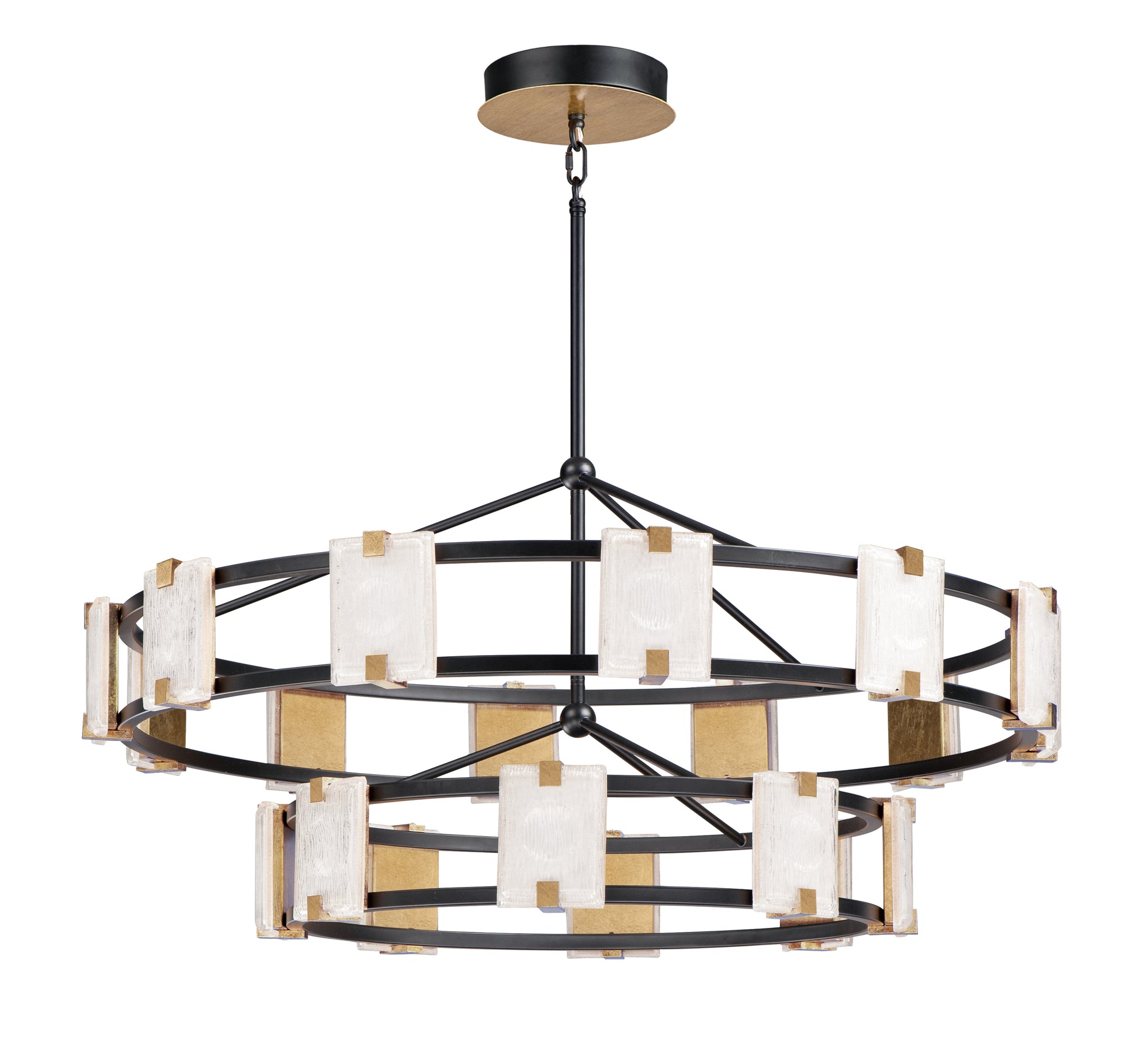 Radiant 20-Light LED Chandelier Black/Gold Leaf by Maxim Lighting