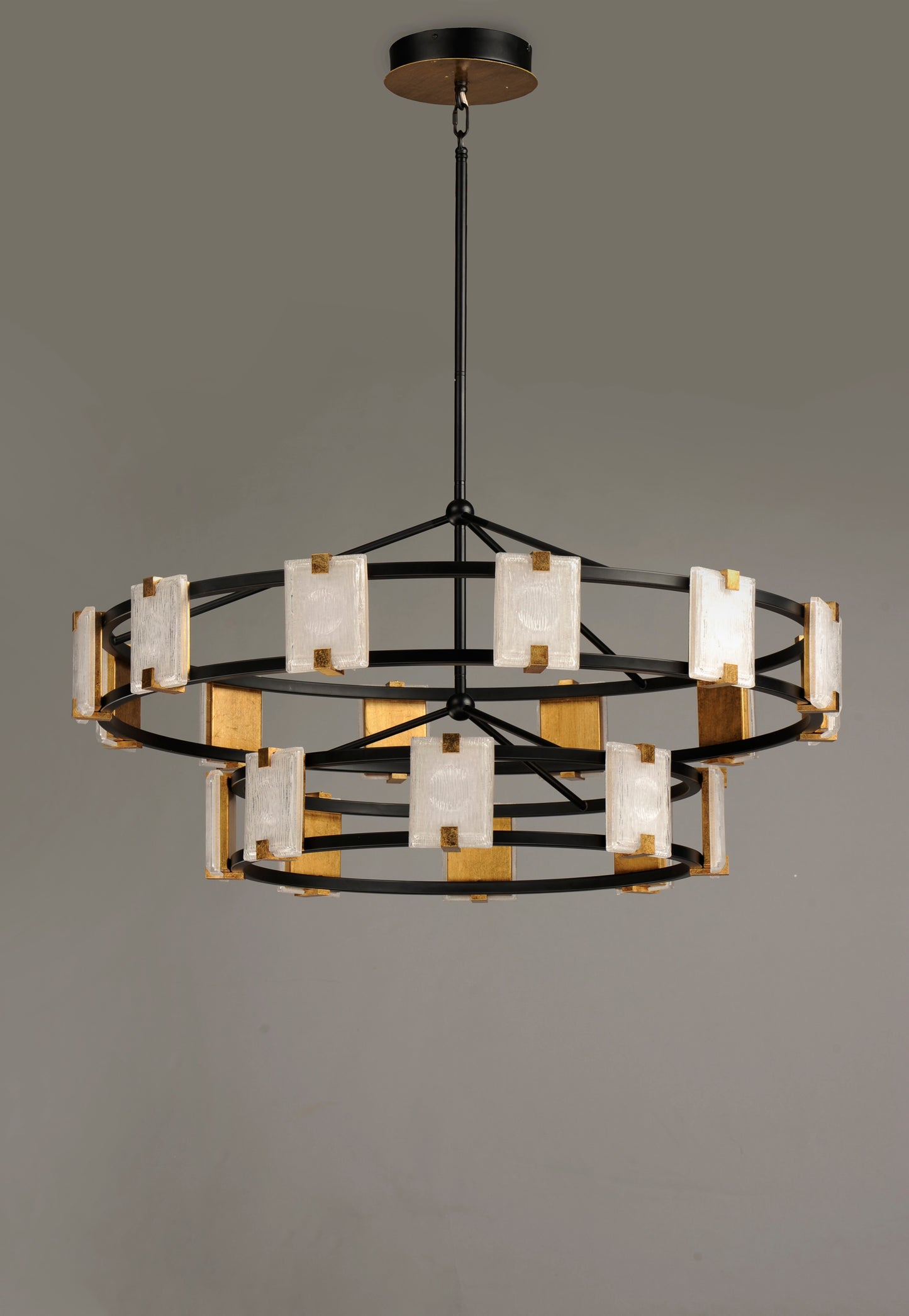 Radiant 20-Light LED Chandelier Black/Gold Leaf by Maxim Lighting
