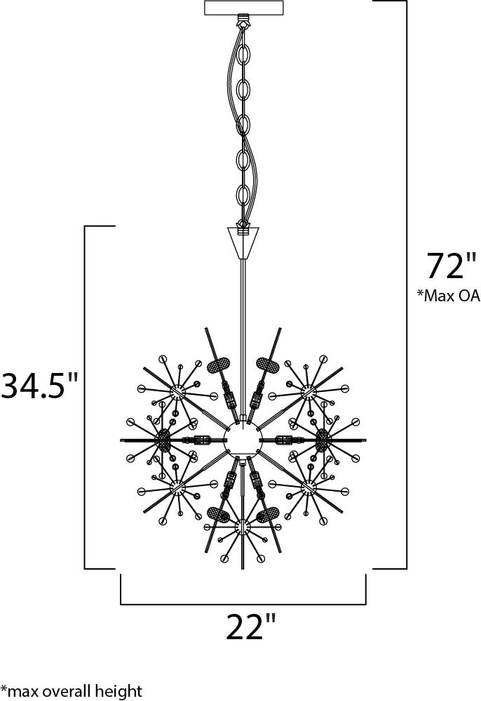 Starfire 11-Light Chandelier Polished Chrome by Maxim Lighting